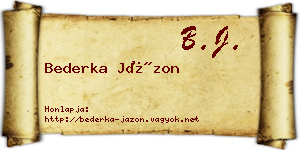 Bederka Jázon névjegykártya